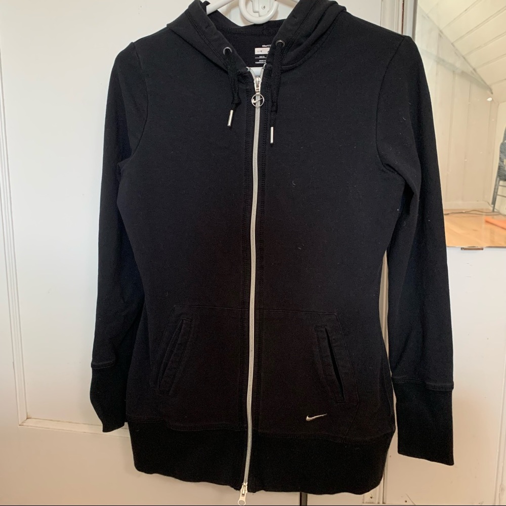NIKE women slim zip up hoodie black